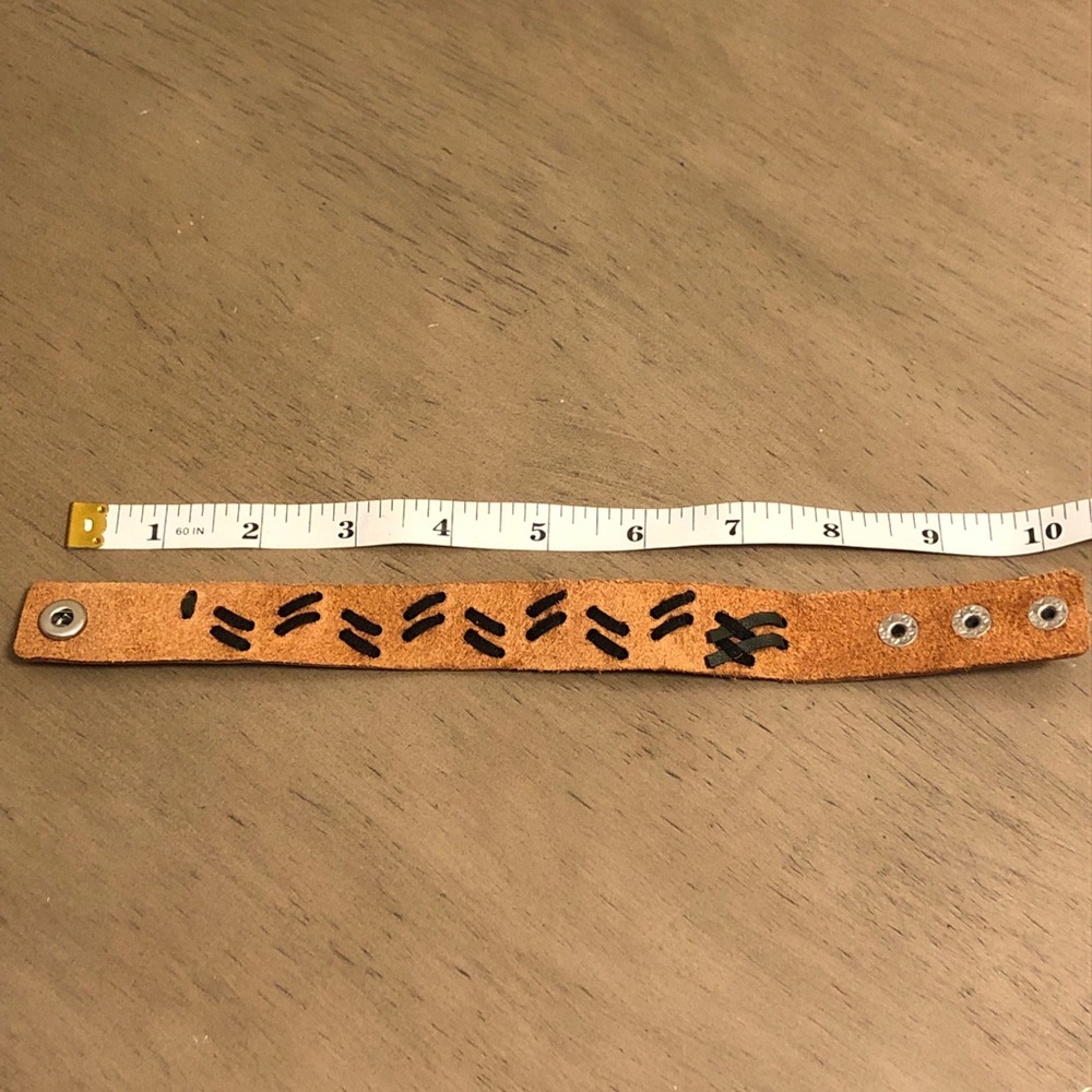 Men’s Jewelry - Brown Leather Bracelet with Black Accents - Picture 12 of 14